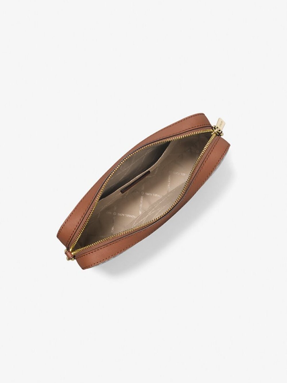 Michael Kors Jet Set Vanilla MK Logo Crossbody Bag Beige Gold Chain NWT - Picture 2 of 3